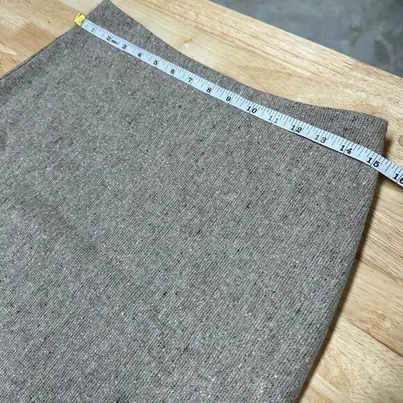 Theory NWT Easy Waist A-line Mini Skirt Taupe Speckle Wool Size 4 Tweed Look